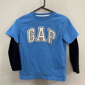 Boys GAP Kids Logo Blue and Black Long Sleeve Tee. Size M (8)